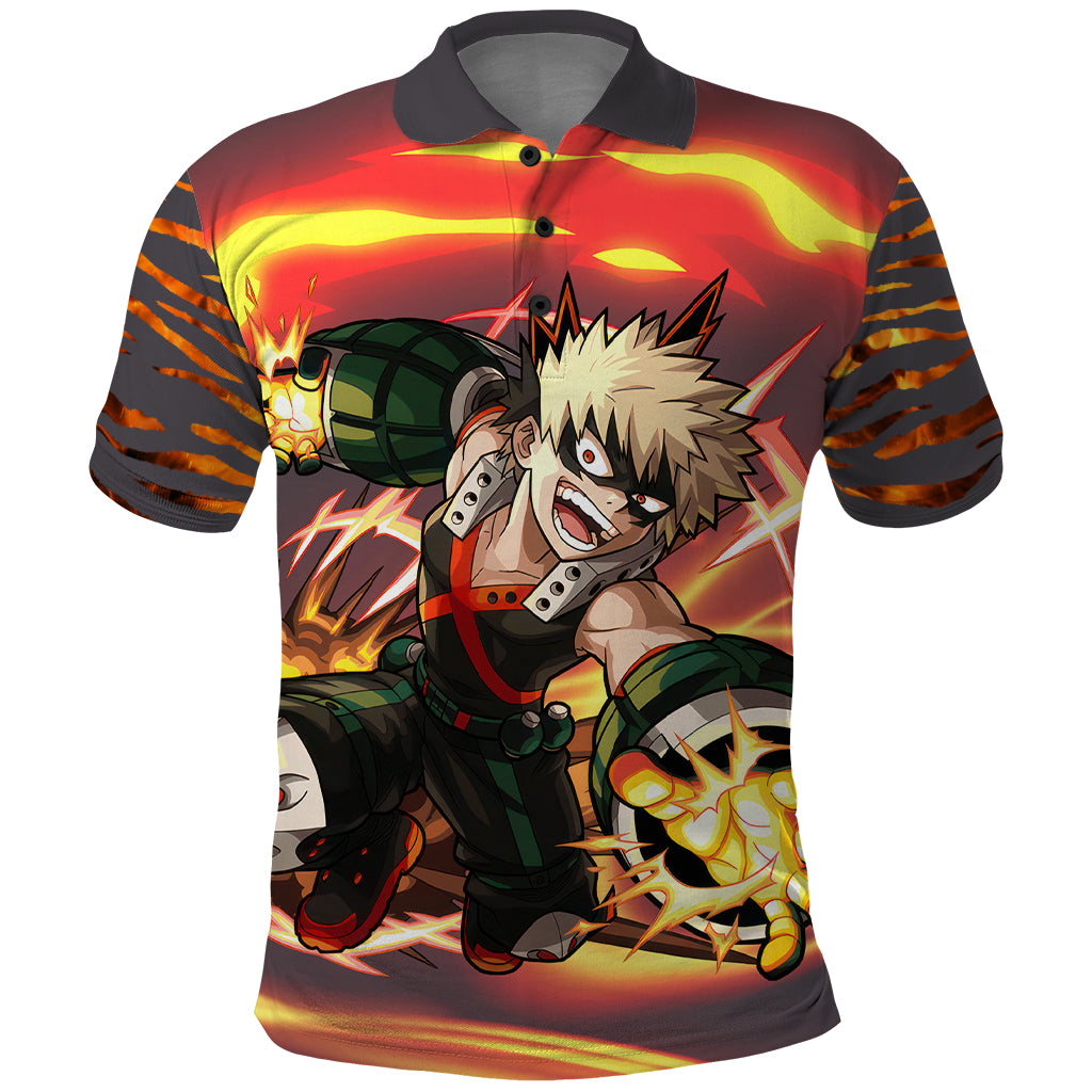 Katsuki Bakugo - My Hero Academia Polo Shirt Dynamight Anime Style