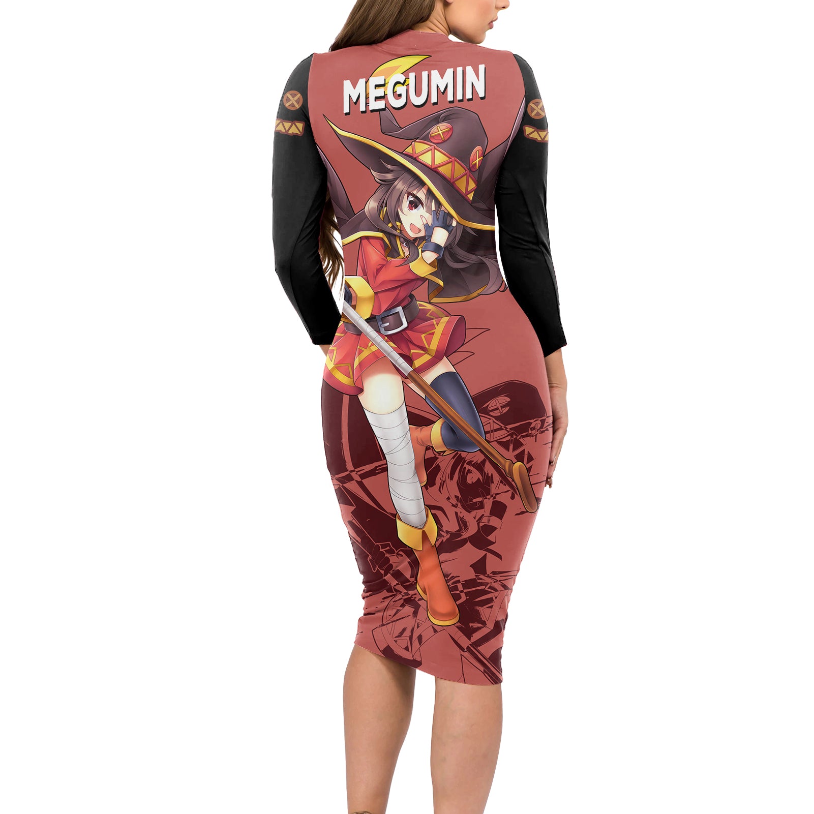 Megumin - KonoSuba Long Sleeve Bodycon Dress Anime Style
