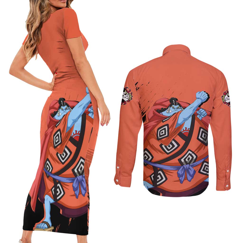 Jinbe - One Piece Couples Matching Short Sleeve Bodycon Dress and Long Sleeve Button Shirt Anime Style