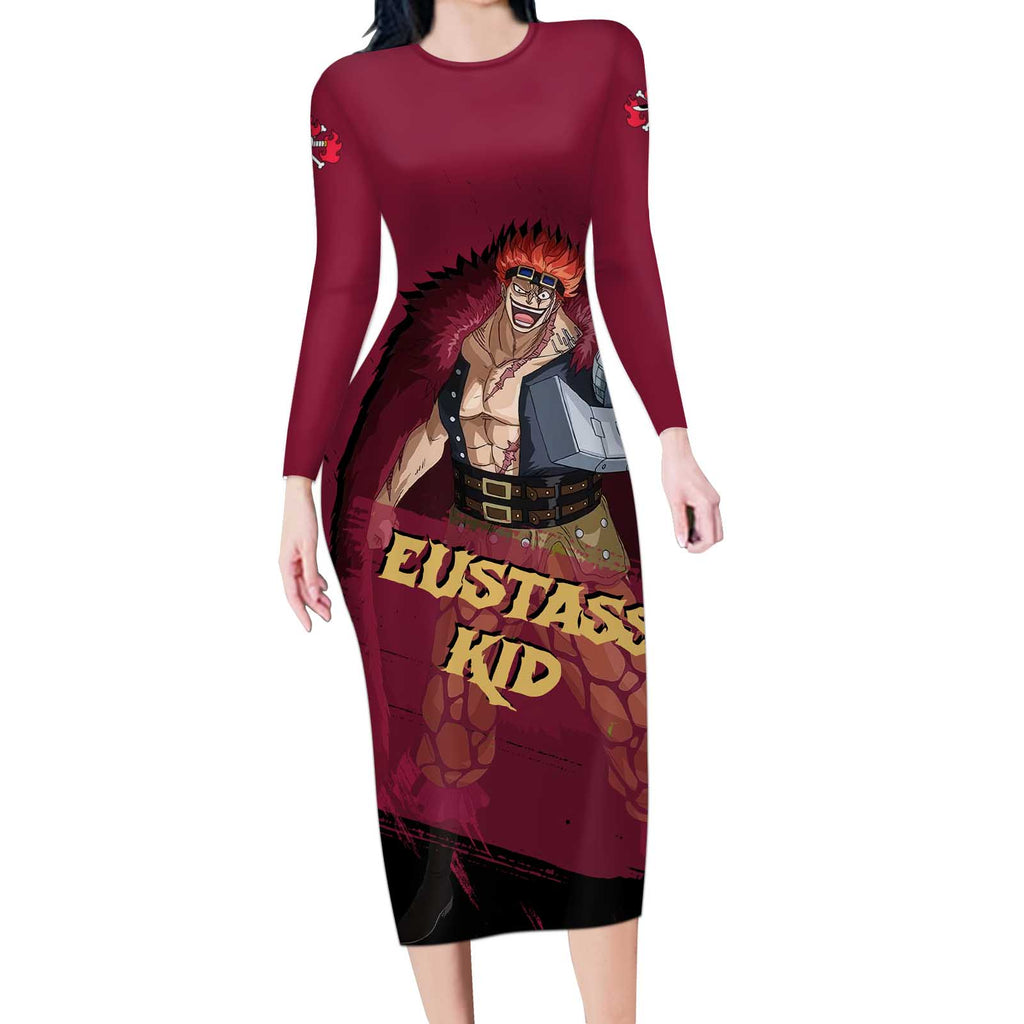 Eustass Kid - One Piece Long Sleeve Bodycon Dress Anime Style