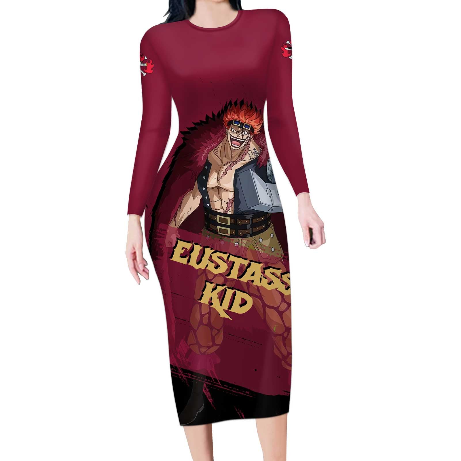Eustass Kid - One Piece Long Sleeve Bodycon Dress Anime Style