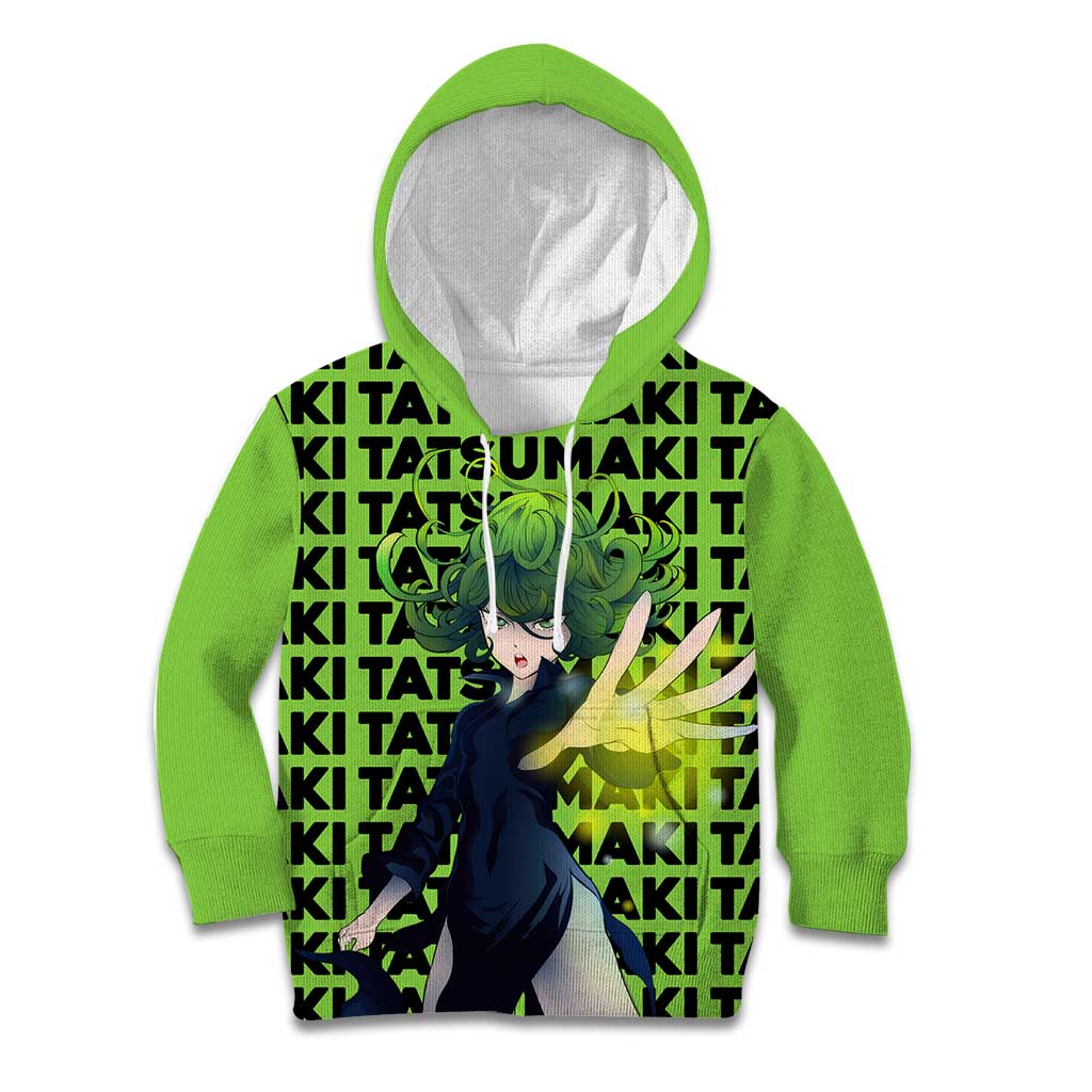 Tatsumaki - One Punch Man Kid Hoodie Anime Text Pattern Style