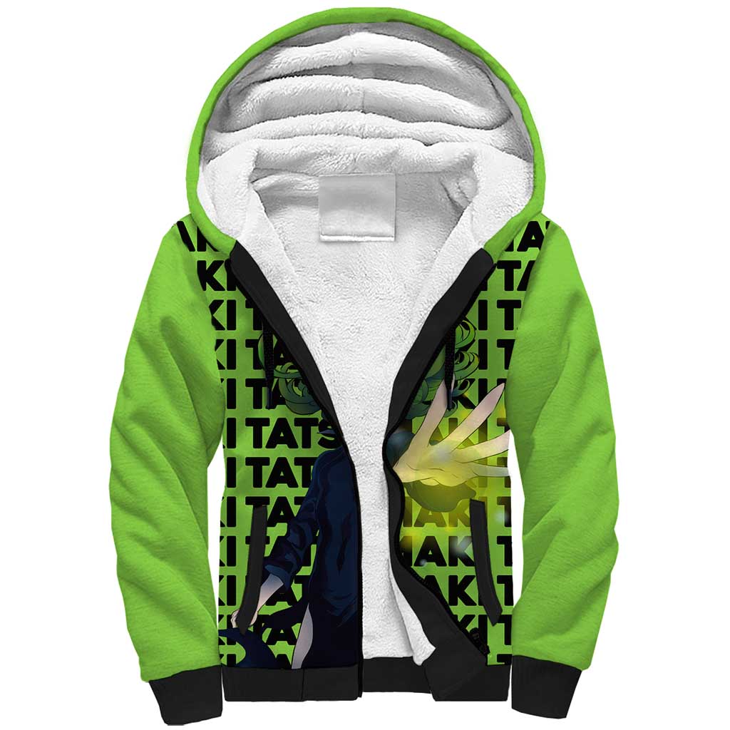 Tatsumaki - One Punch Man Sherpa Hoodie Anime Text Pattern Style