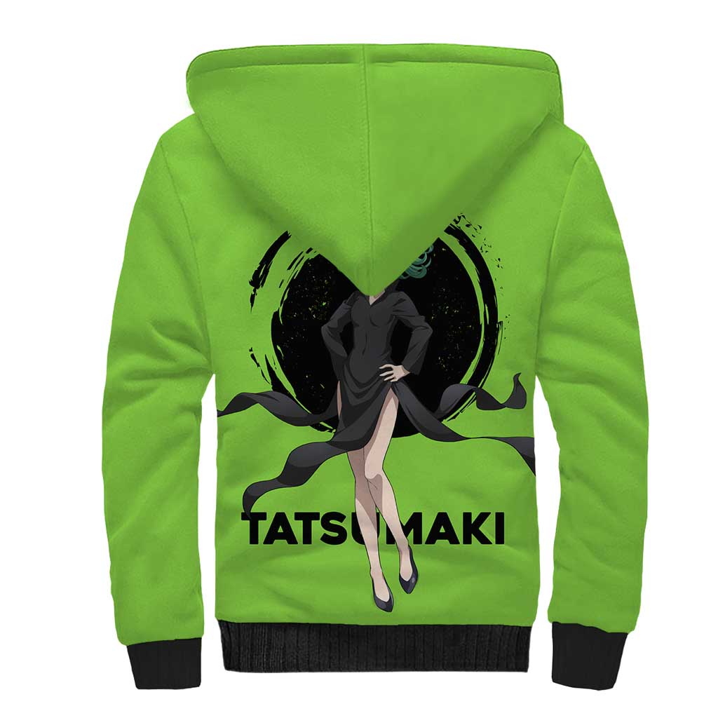 Tatsumaki - One Punch Man Sherpa Hoodie Anime Text Pattern Style