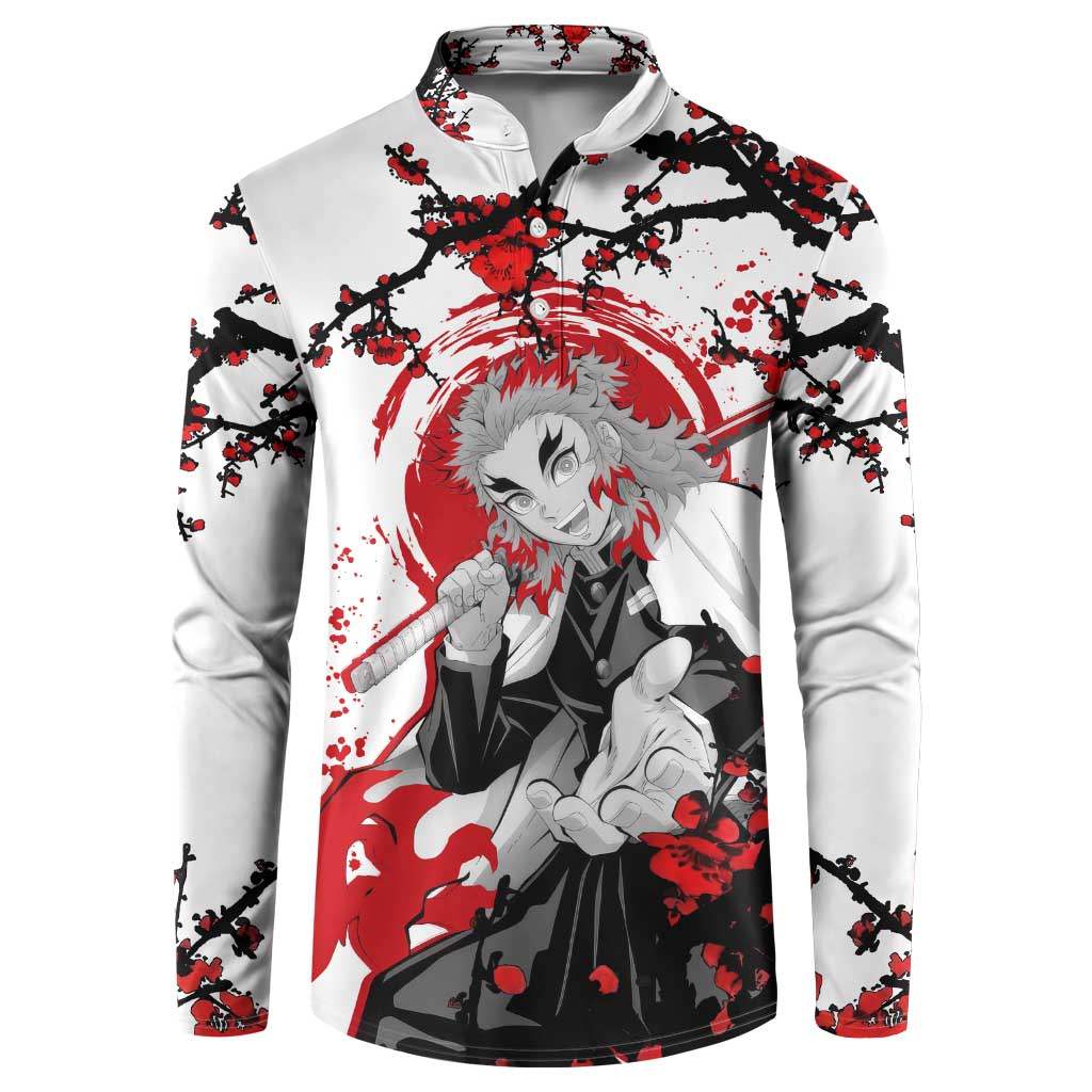 Kyojuro Rengoku - Demon Slayer Button Sweatshirt Anime Japan Style