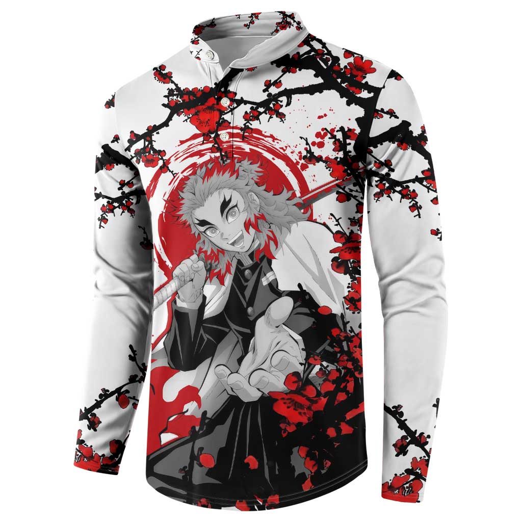 Kyojuro Rengoku - Demon Slayer Button Sweatshirt Anime Japan Style