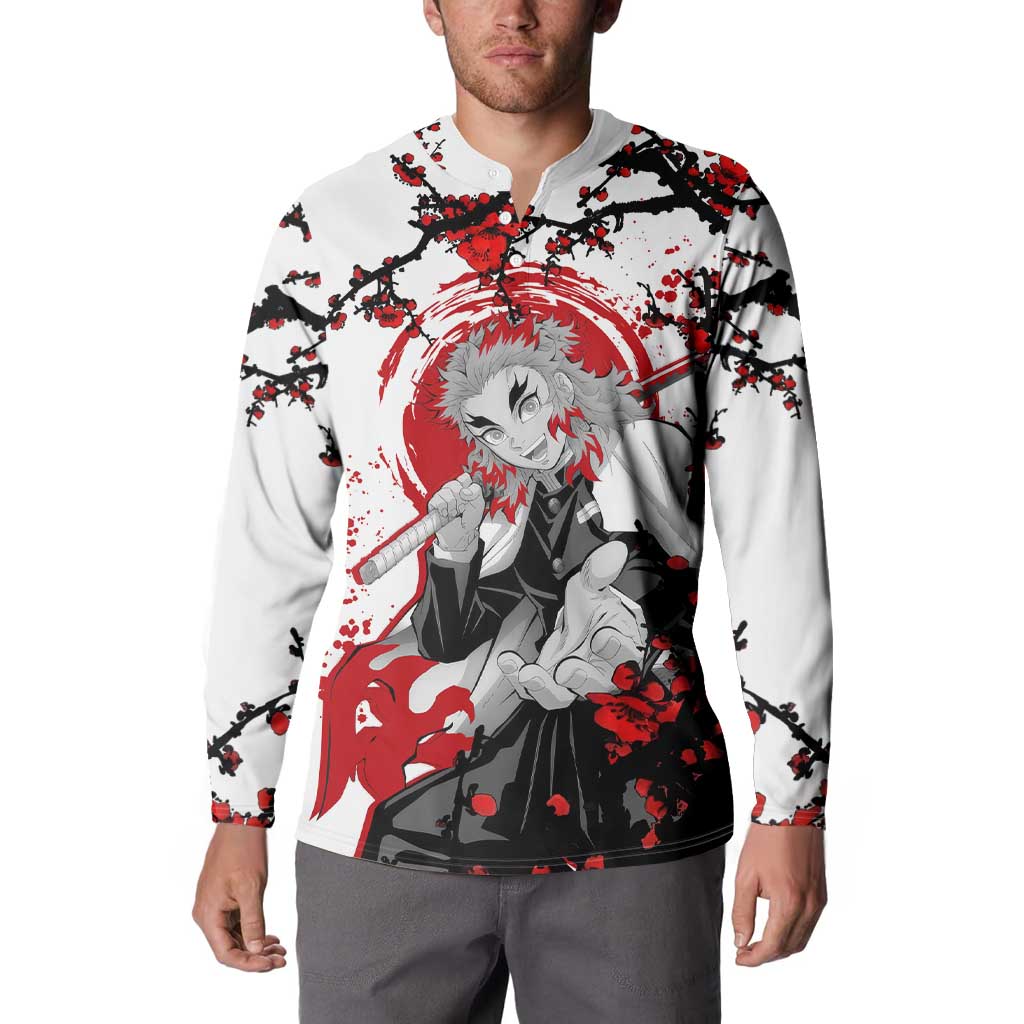 Kyojuro Rengoku - Demon Slayer Button Sweatshirt Anime Japan Style