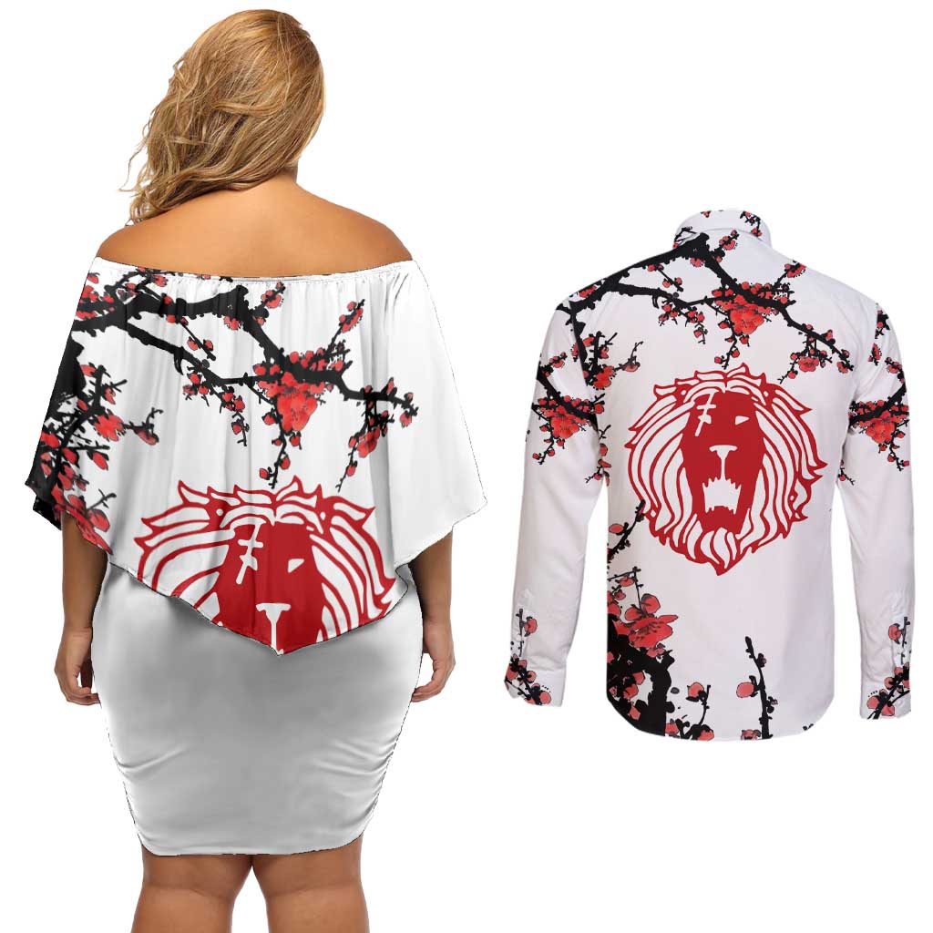 Escanor - Nanatsu no Taizai Couples Matching Off Shoulder Short Dress and Long Sleeve Button Shirt Anime Japan Style
