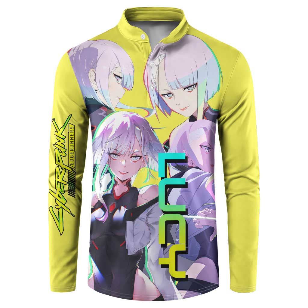 Lucy - CyperPunk Edgerunners Button Sweatshirt Anime Style