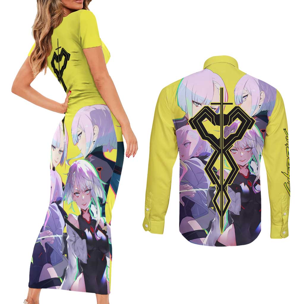 Lucy - CyperPunk Edgerunners Couples Matching Short Sleeve Bodycon Dress and Long Sleeve Button Shirt Anime Style
