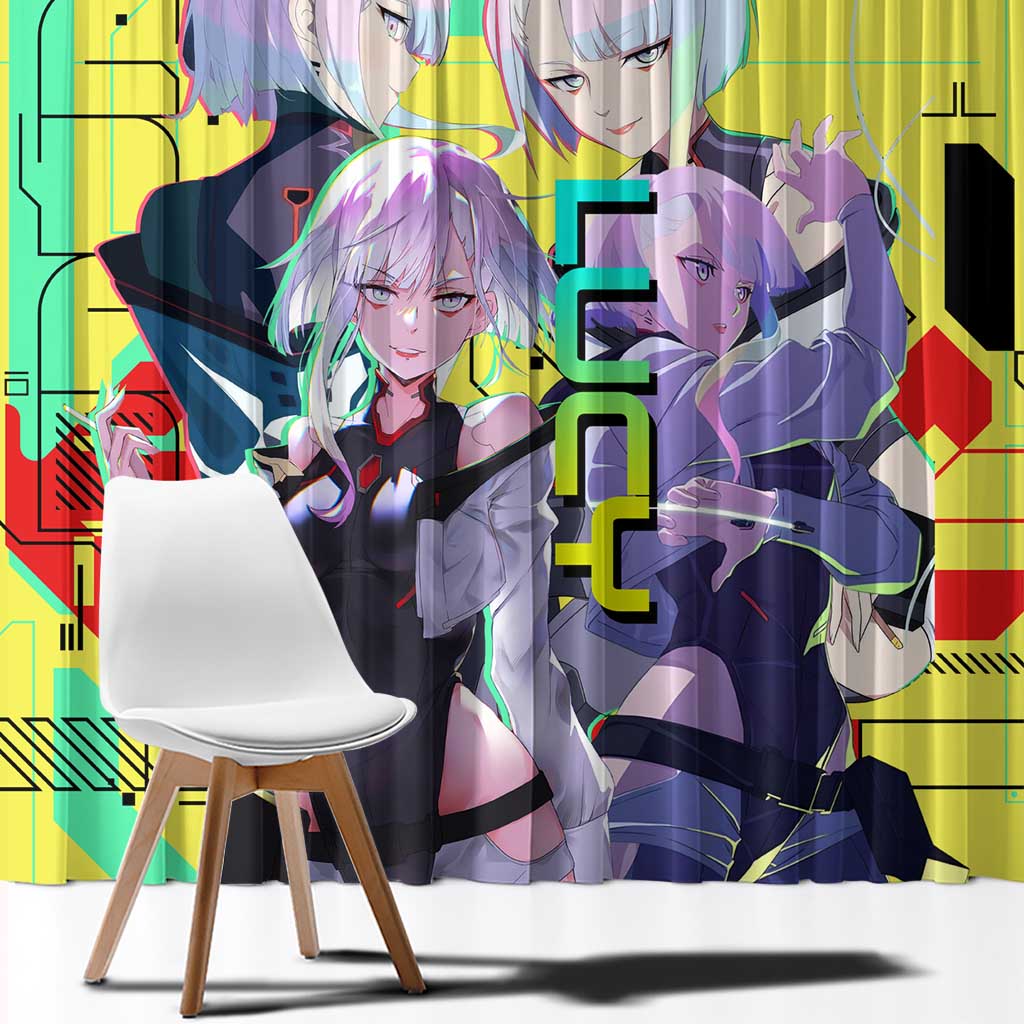 Lucy - CyperPunk Edgerunners Window Curtain Anime Style