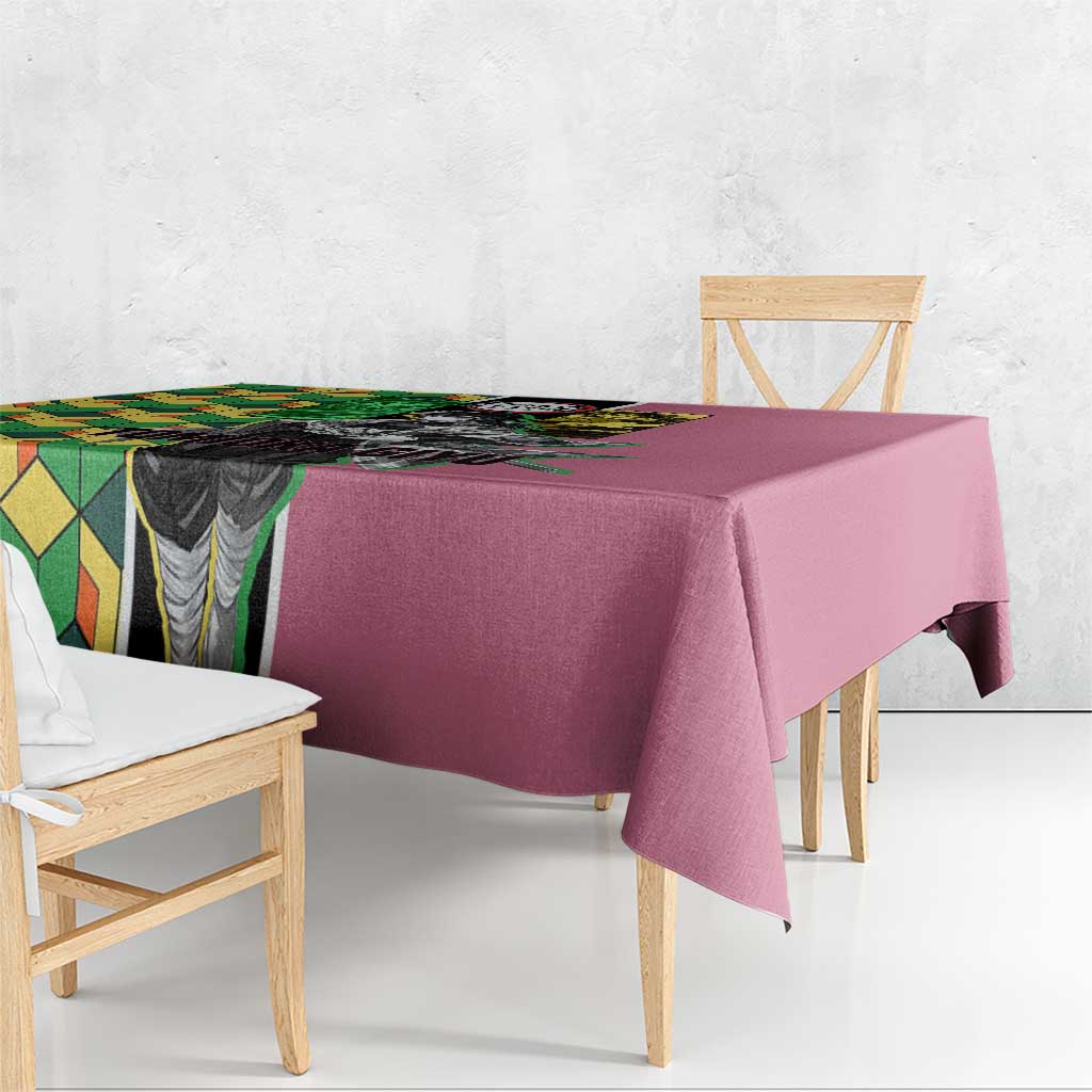 Giyu Tomioka from Demon Slayer Tablecloth with Geometric Pattern Sleeve and Pink and Black Manga Panel Design - The Mazicc
