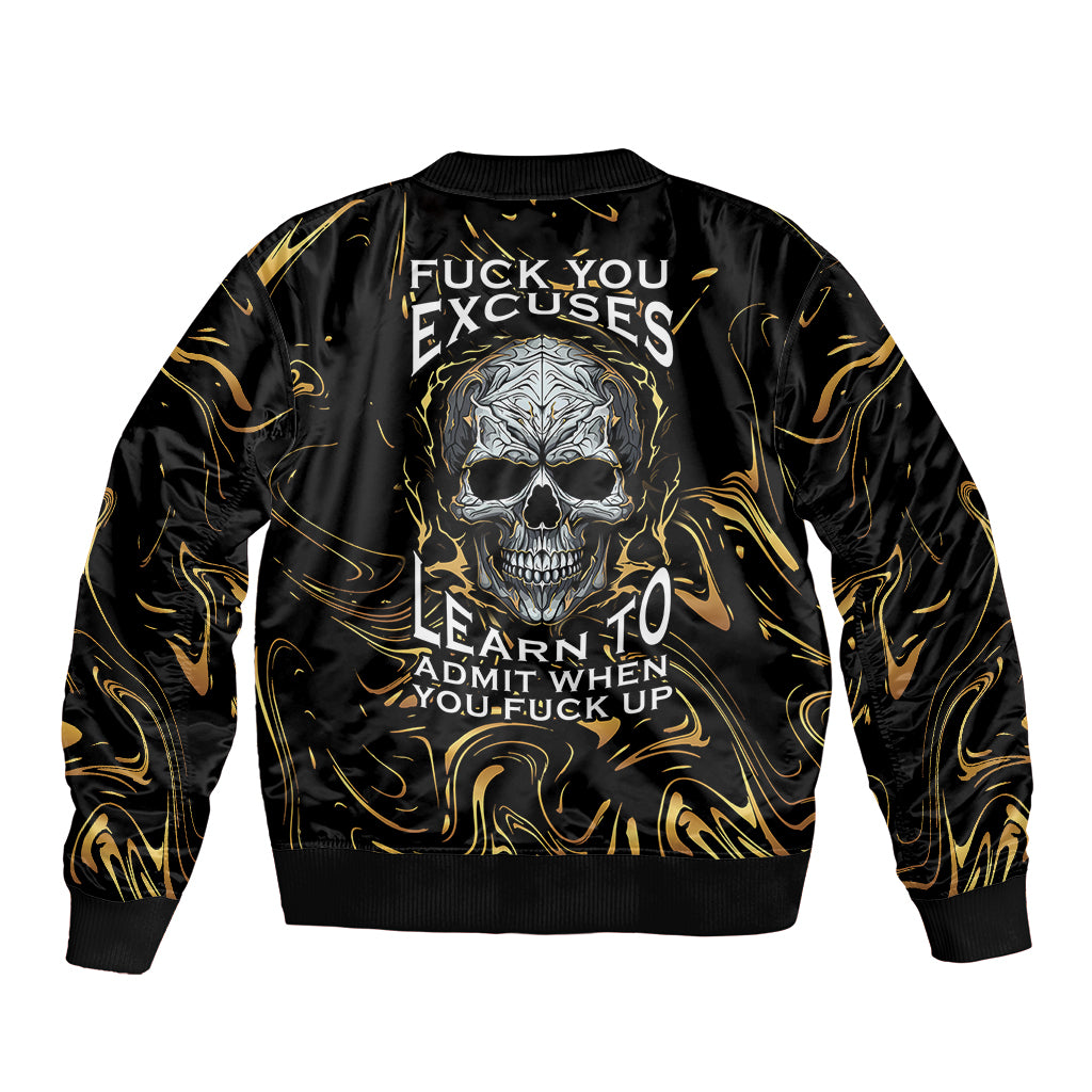 skull-mable-golden-abstract-art-bomber-jacket-fuck-you-excuses-learn-to-admit-when-you-fuck-up