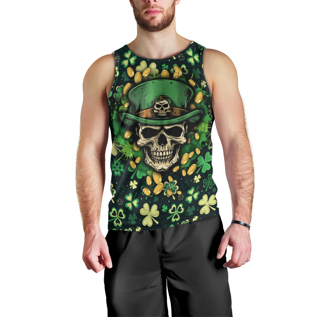 skull-and-shamrock-leaf-pattern-men-tank-top-good-luck