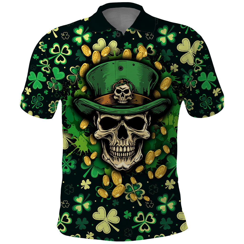 skull-and-shamrock-leaf-pattern-polo-shirt-good-luck