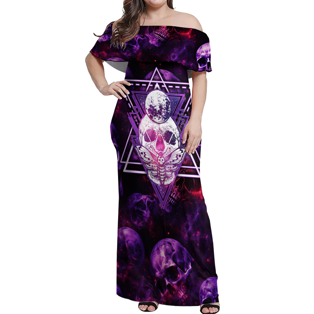skull-and-moth-off-shoulder-maxi-dress-fantasy-cosmic-abstract-grunge-purple-art