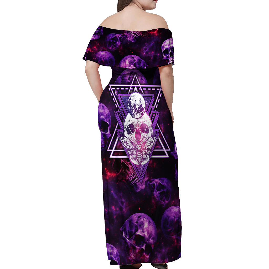skull-and-moth-off-shoulder-maxi-dress-fantasy-cosmic-abstract-grunge-purple-art