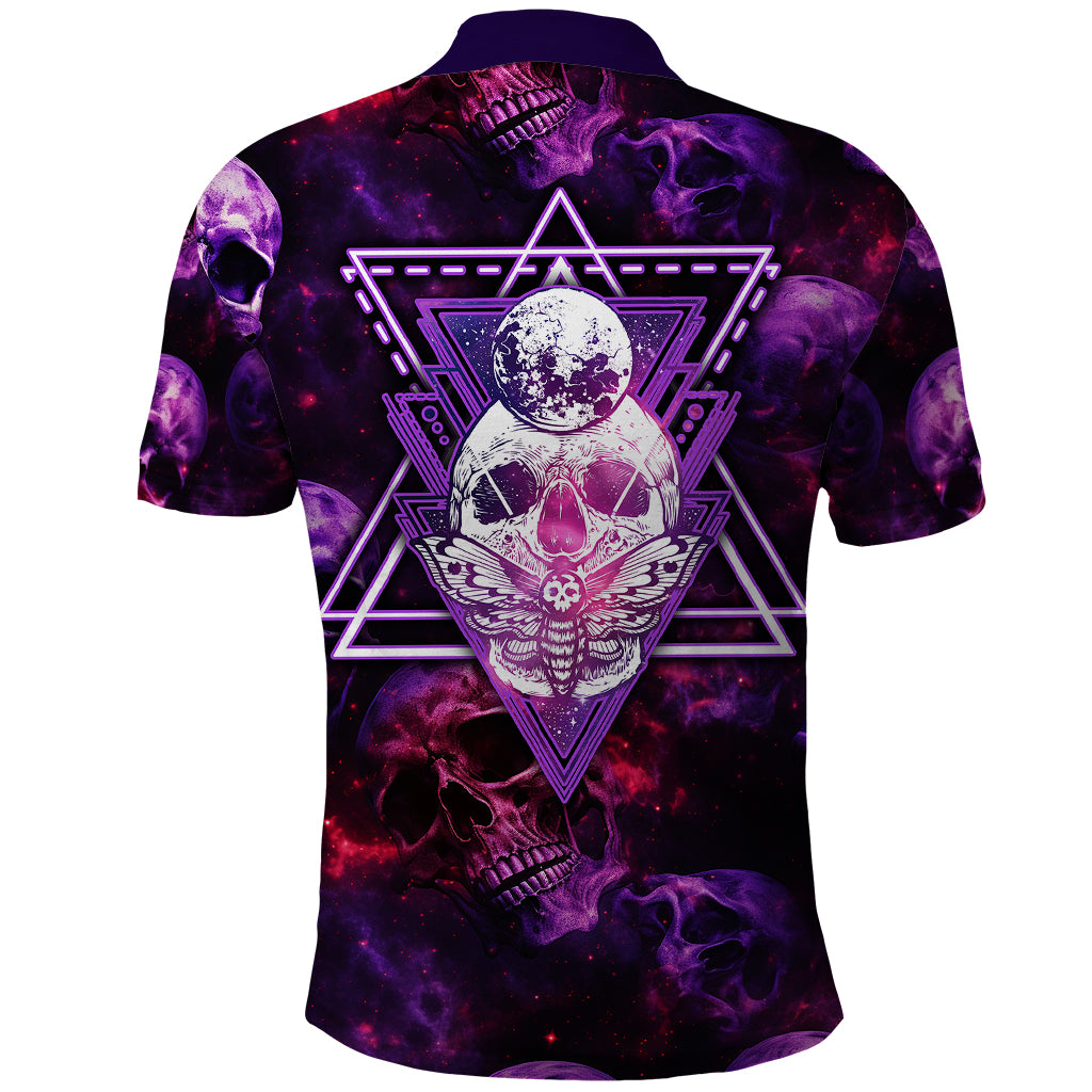 skull-and-moth-polo-shirt-fantasy-cosmic-abstract-grunge-purple-art