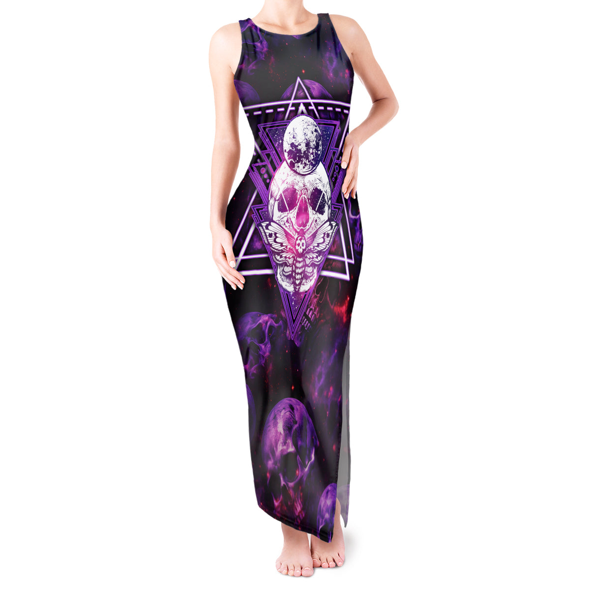 skull-and-moth-tank-maxi-dress-fantasy-cosmic-abstract-grunge-purple-art