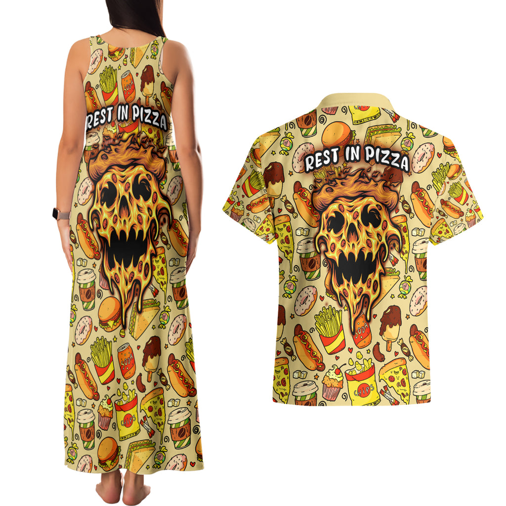 skull-pizza-pattern-couples-matching-tank-maxi-dress-and-hawaiian-shirt-rest-in-pizza
