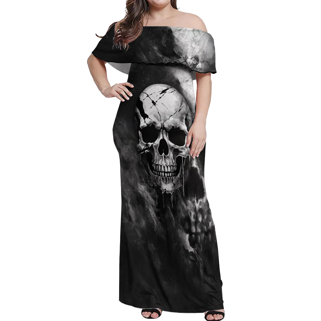 skull-grunge-pattern-off-shoulder-maxi-dress-warning-im-an-asshole