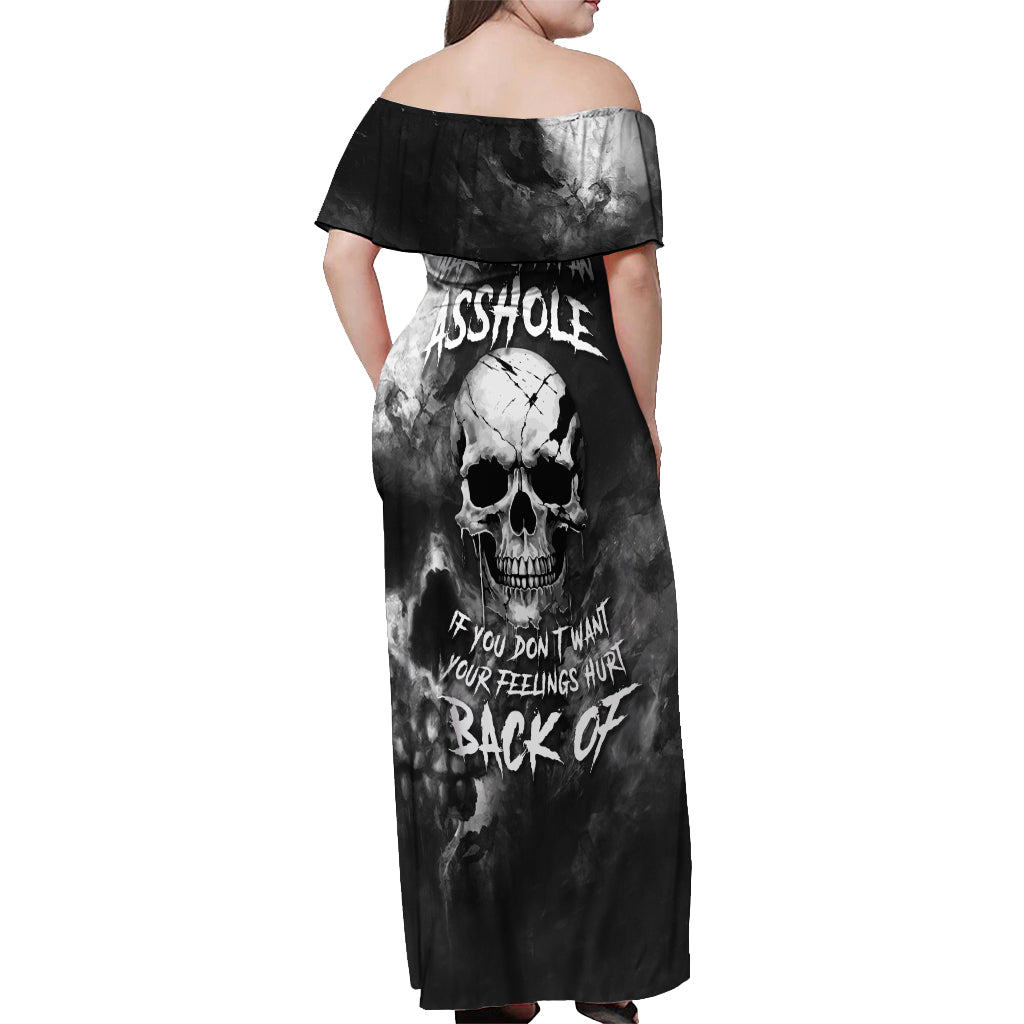skull-grunge-pattern-off-shoulder-maxi-dress-warning-im-an-asshole