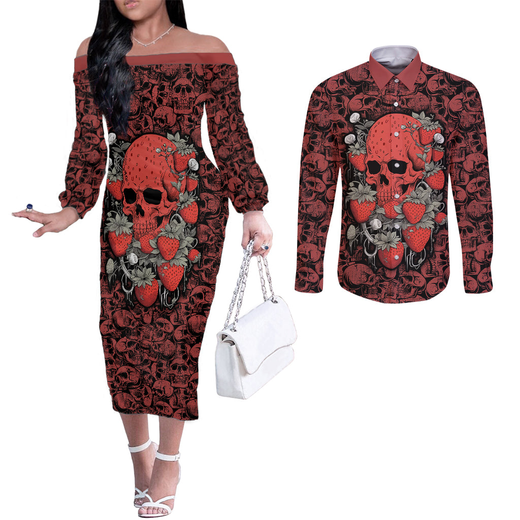 skull-pattern-couples-matching-off-the-shoulder-long-sleeve-dress-and-long-sleeve-button-shirts-i-love-you-berry-much