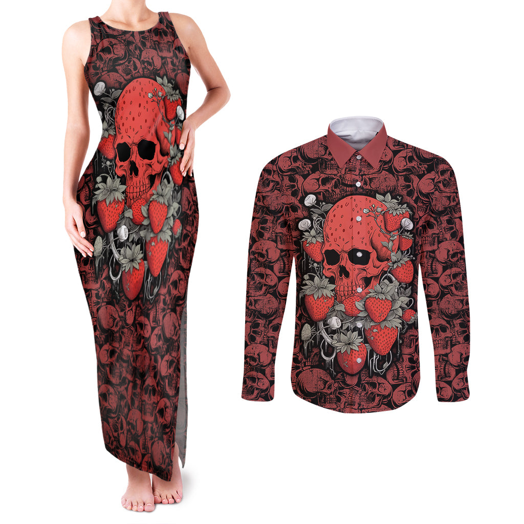 skull-pattern-couples-matching-tank-maxi-dress-and-long-sleeve-button-shirts-i-love-you-berry-much