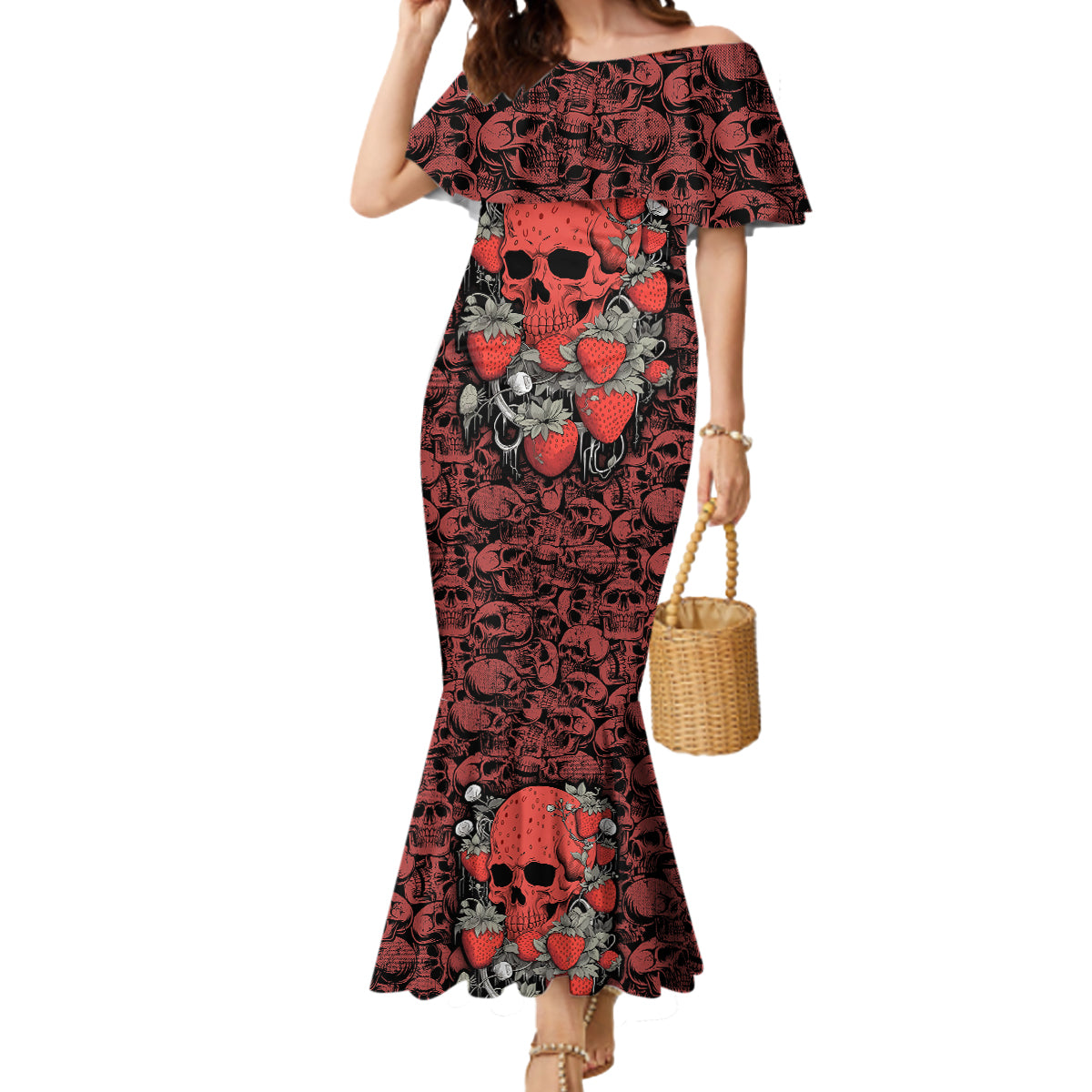 skull-pattern-mermaid-dress-i-love-you-berry-much