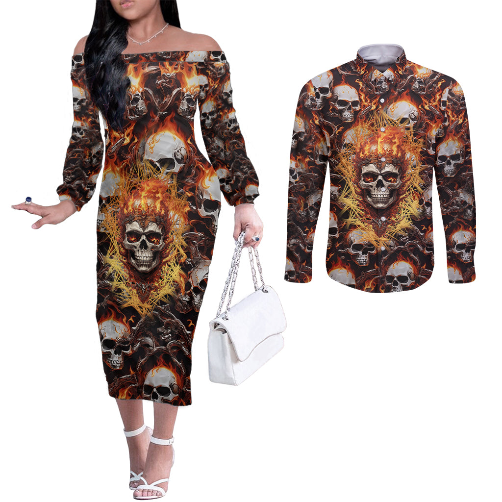 flaming-skull-couples-matching-off-the-shoulder-long-sleeve-dress-and-long-sleeve-button-shirts-judge-me-when-youre-perfect-otherwise-shut-up