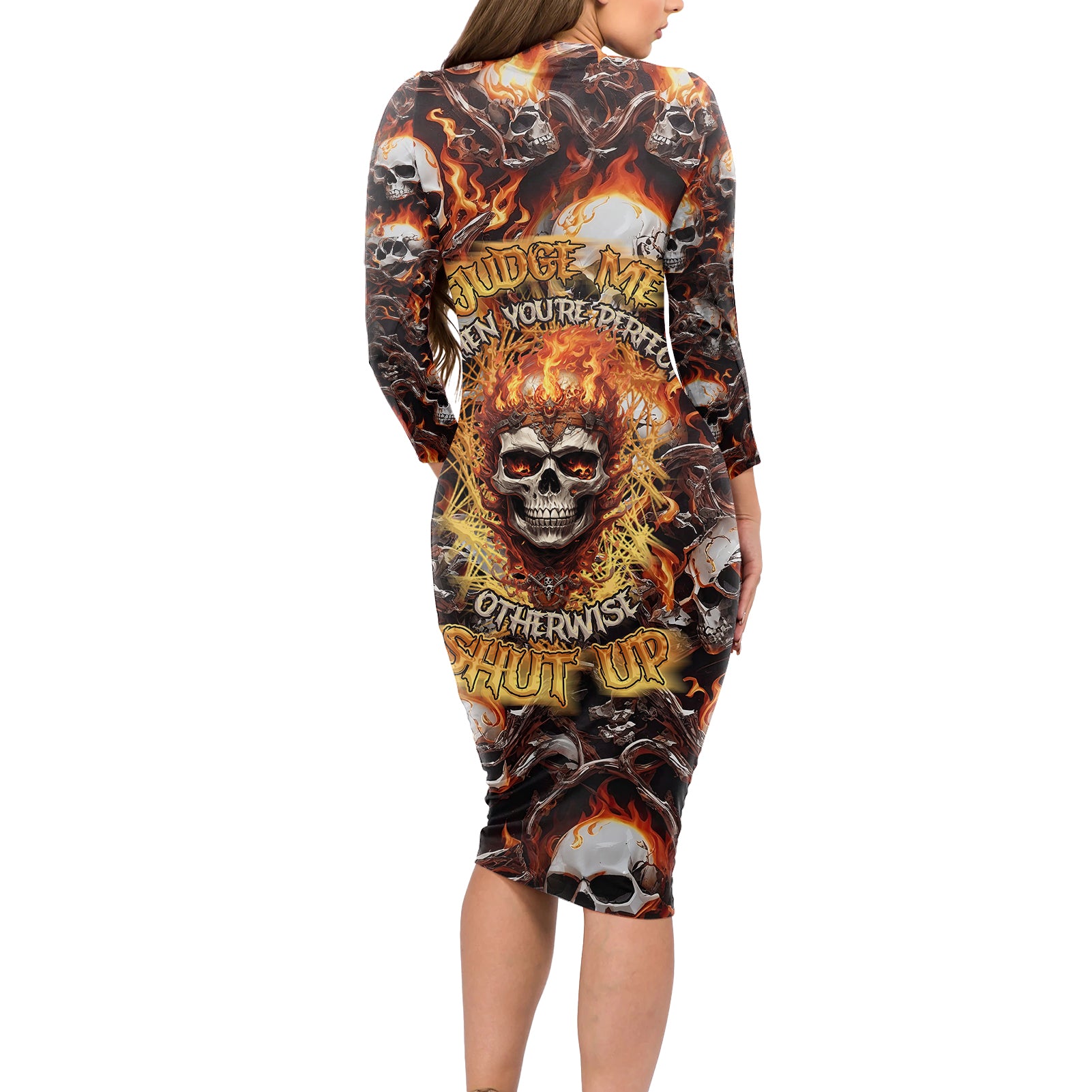 flaming-skull-long-sleeve-bodycon-dress-judge-me-when-youre-perfect-otherwise-shut-up