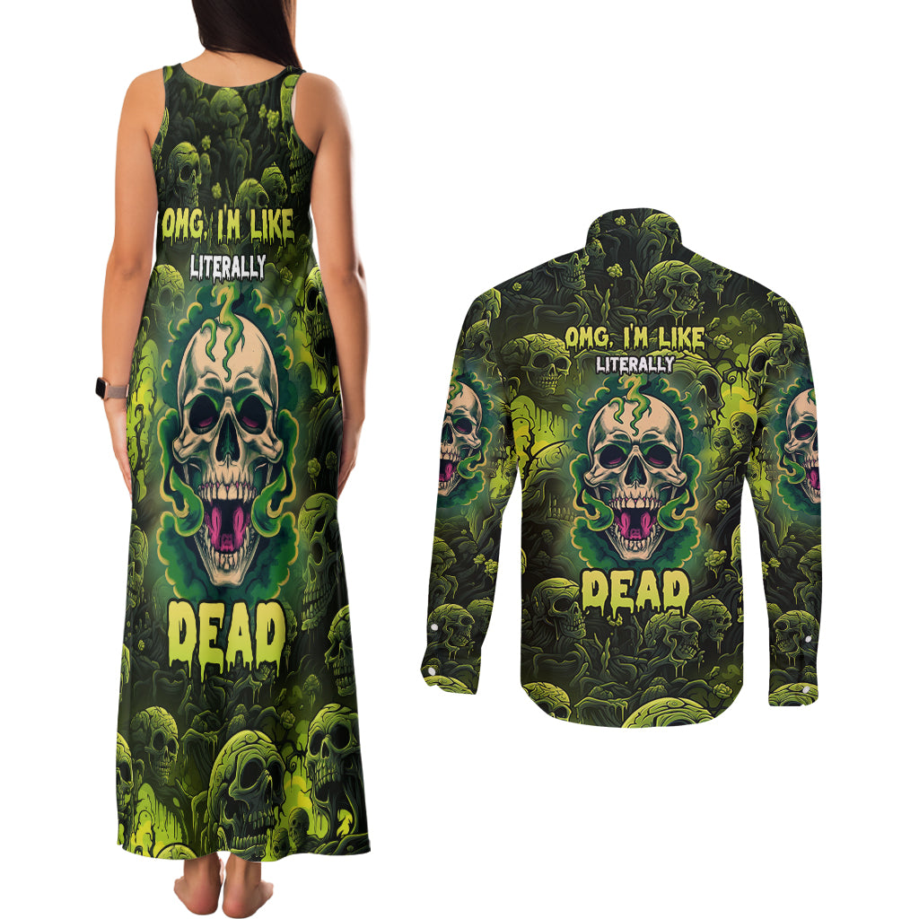 zombie-skull-couples-matching-tank-maxi-dress-and-long-sleeve-button-shirts-im-like-literally-dead