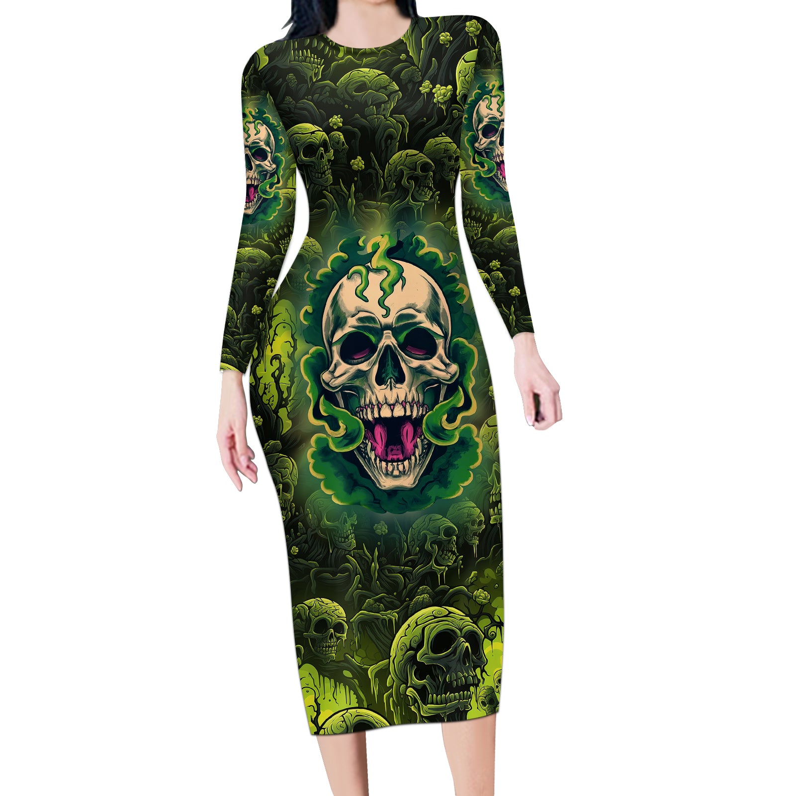 zombie-skull-long-sleeve-bodycon-dress-im-like-literally-dead