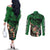 Joseph Joestar - JoJo's Bizarre Adventure Couples Matching Off The Shoulder Long Sleeve Dress and Long Sleeve Button Shirt Anime Mix Black Sketch Style