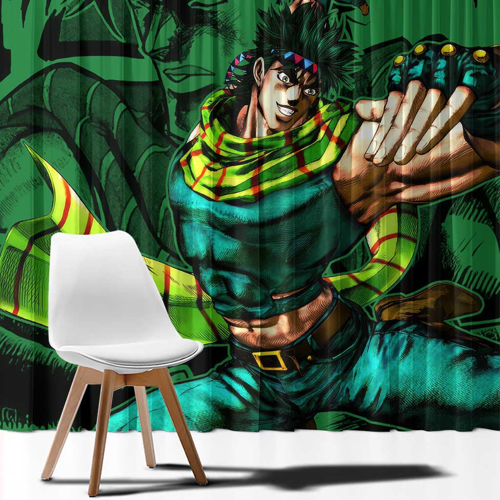 Joseph Joestar - JoJo's Bizarre Adventure Window Curtain Anime Mix Black Sketch Style
