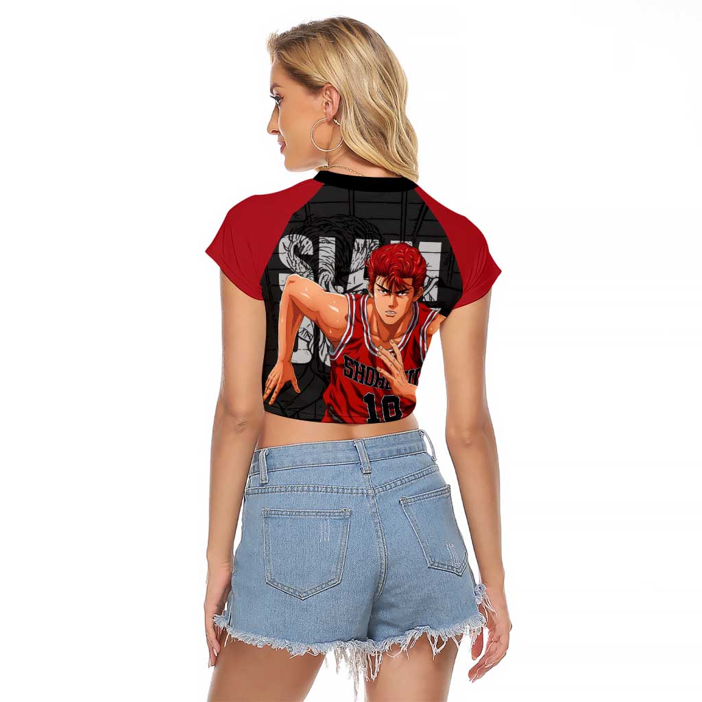 Sakuragi - Slam Dunk Raglan Cropped T Shirt Anime Style