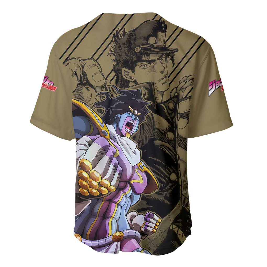 Jotaro Kujo - JoJo's Bizarre Adventure Baseball Jersey Anime Mix Black Sketch Style