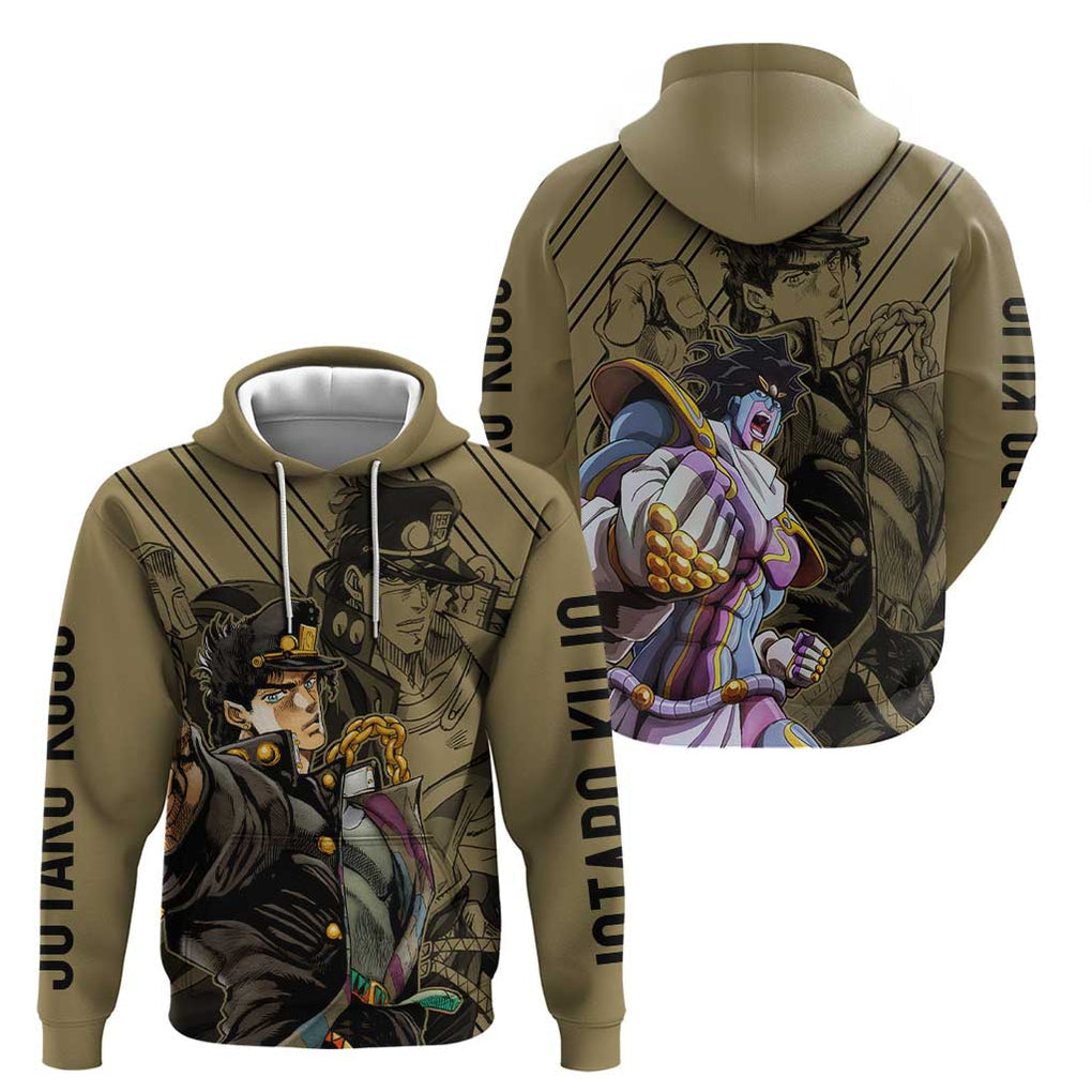 Jotaro Kujo - JoJo's Bizarre Adventure Hoodie Anime Mix Black Sketch Style