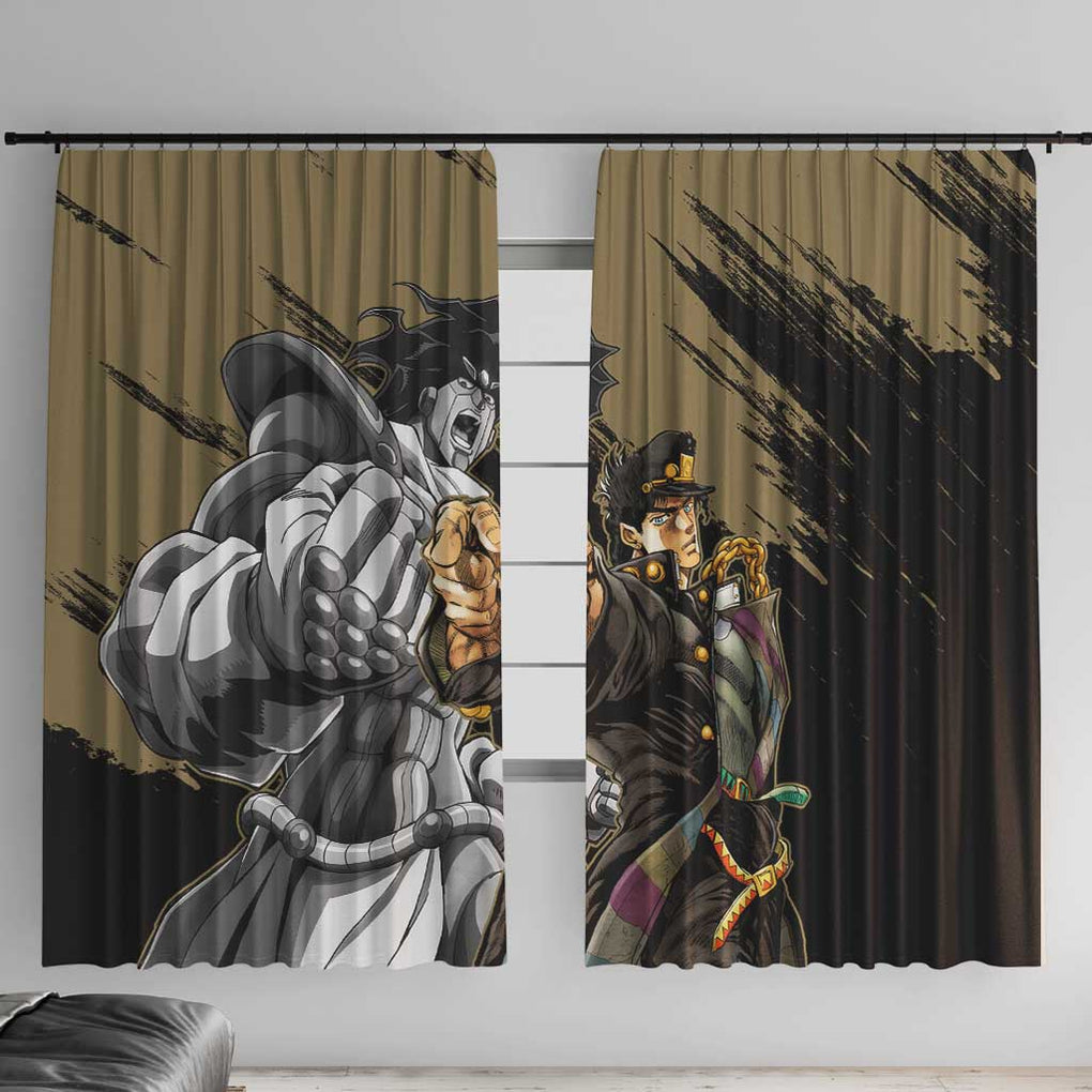 Jotaro Kujo - JoJo's Bizarre Adventure Window Curtain Anime Mix Black Sketch Style