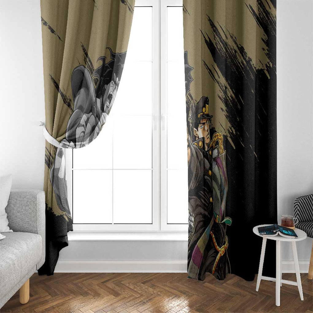 Jotaro Kujo - JoJo's Bizarre Adventure Window Curtain Anime Mix Black Sketch Style