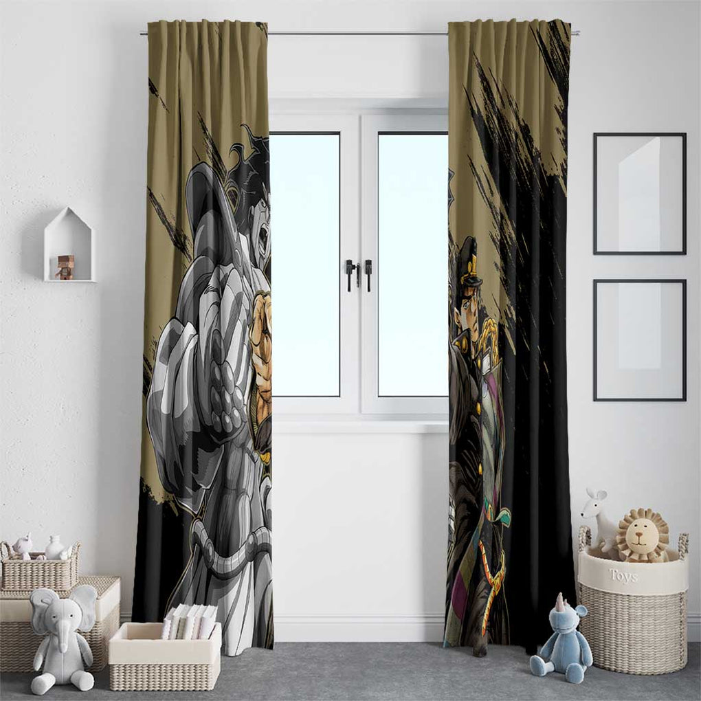Jotaro Kujo - JoJo's Bizarre Adventure Window Curtain Anime Mix Black Sketch Style