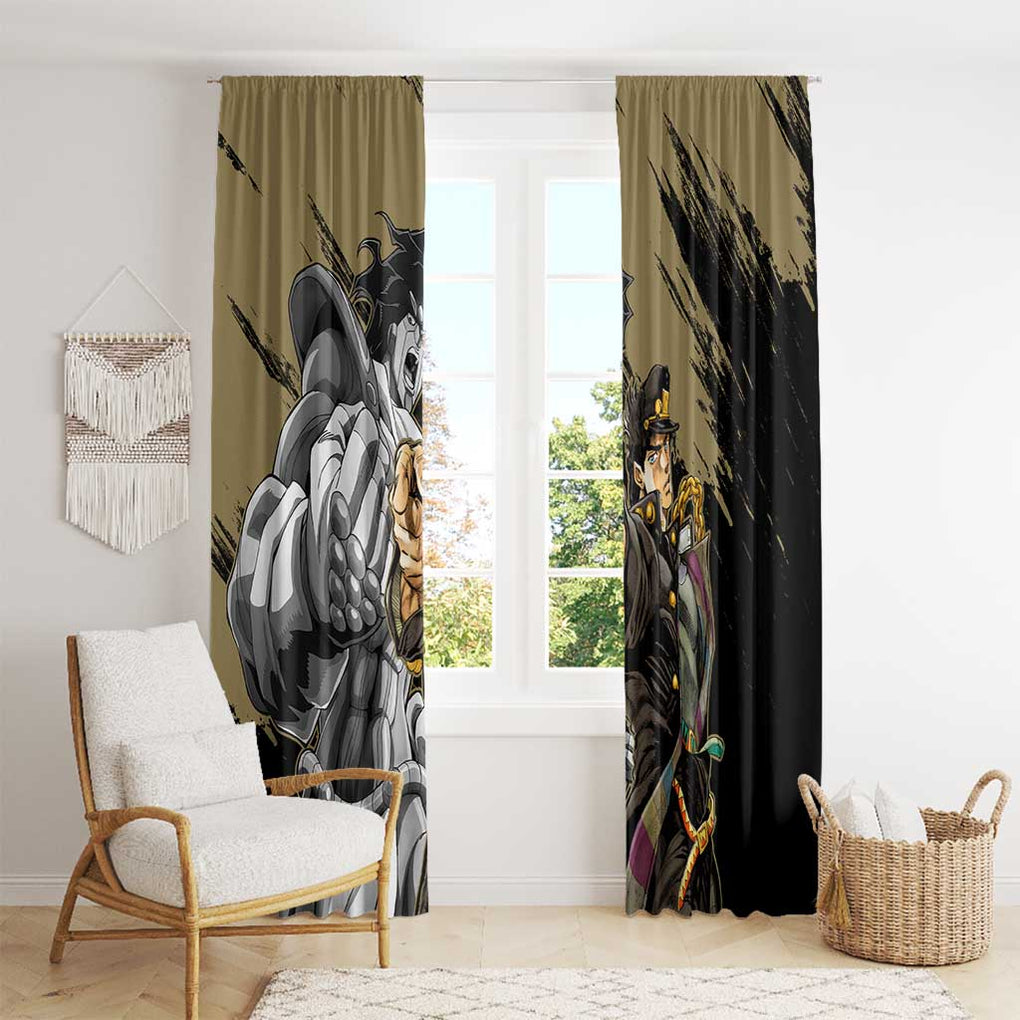 Jotaro Kujo - JoJo's Bizarre Adventure Window Curtain Anime Mix Black Sketch Style