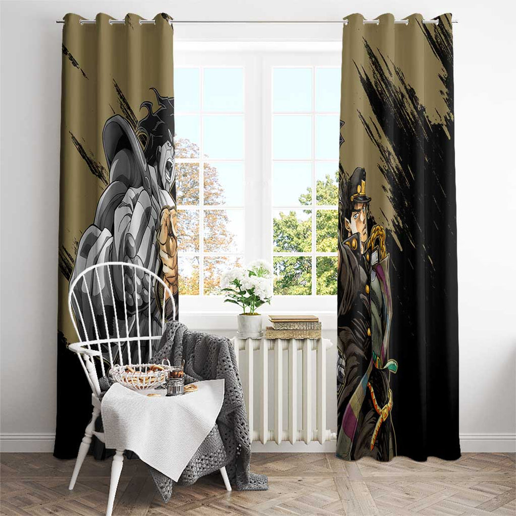 Jotaro Kujo - JoJo's Bizarre Adventure Window Curtain Anime Mix Black Sketch Style