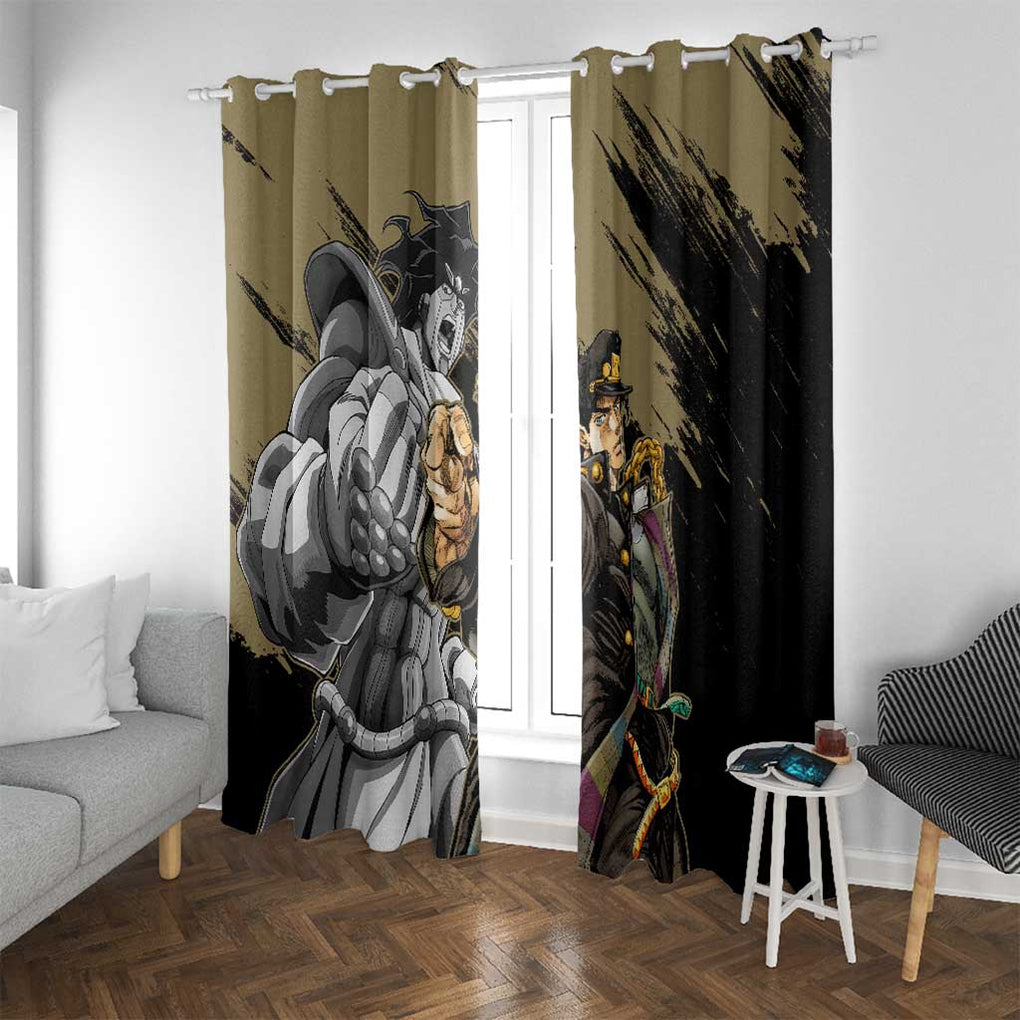 Jotaro Kujo - JoJo's Bizarre Adventure Window Curtain Anime Mix Black Sketch Style