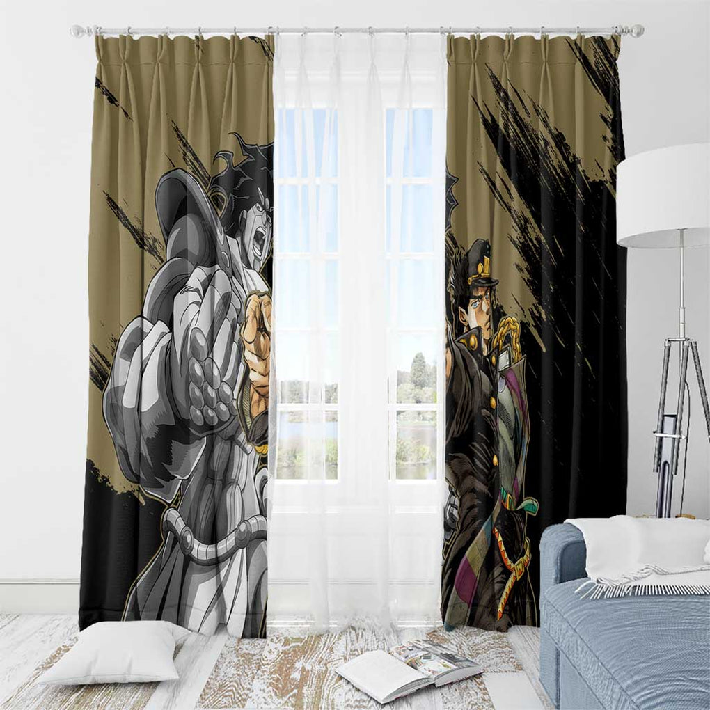 Jotaro Kujo - JoJo's Bizarre Adventure Window Curtain Anime Mix Black Sketch Style
