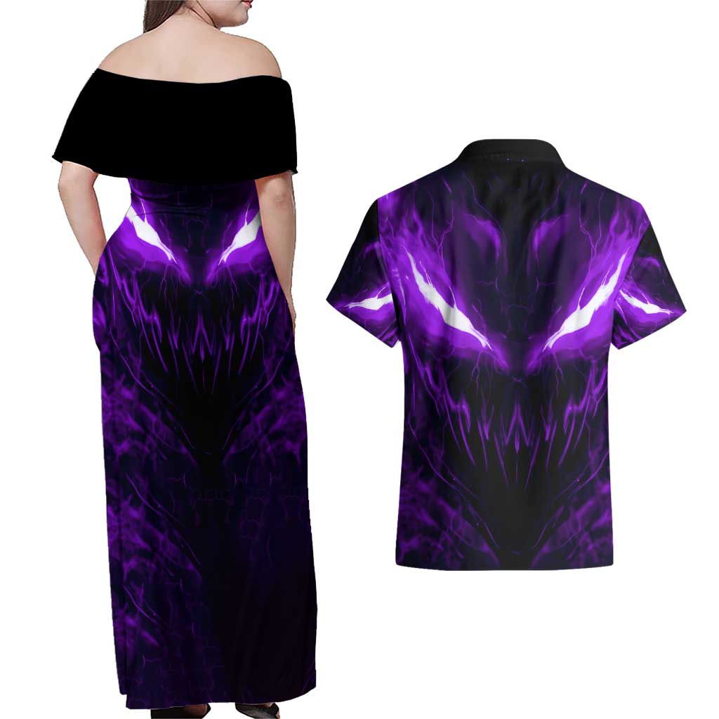 MSBY Uniform Couples Matching Off Shoulder Maxi Dress and Hawaiian Shirt Anime Style