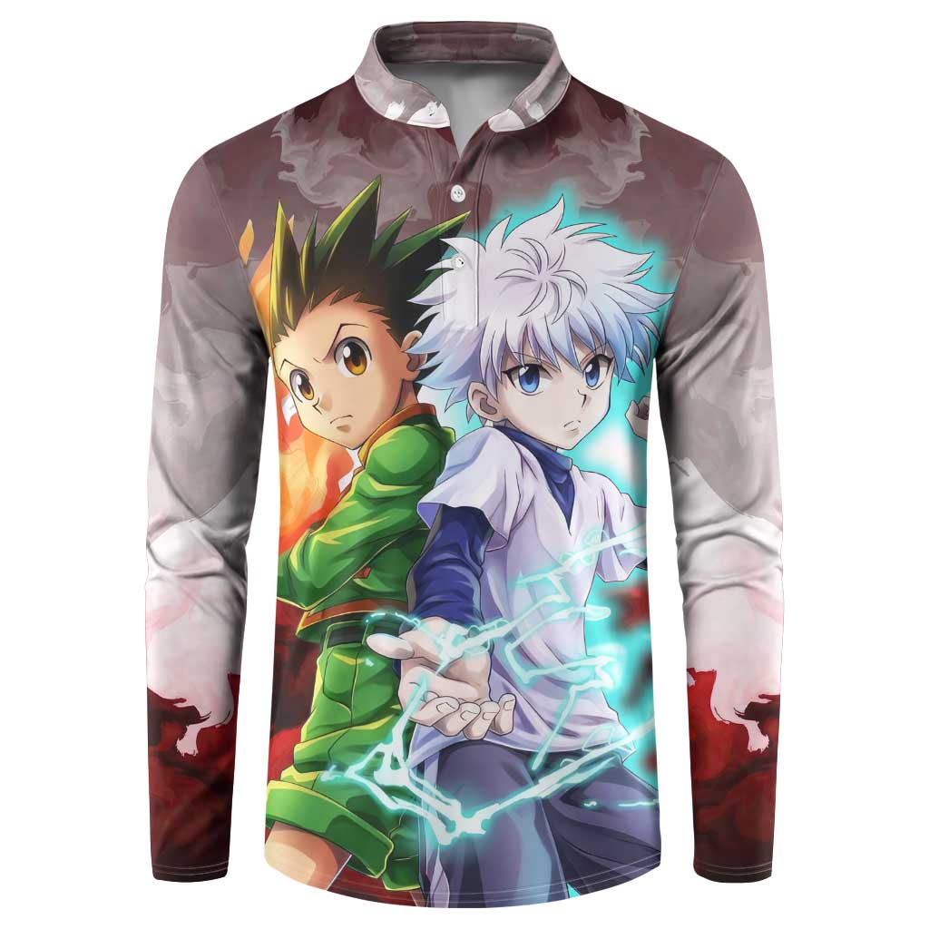 Power Duo Gon & Killua Hunter X Hunter Button Sweatshirt Anime Style