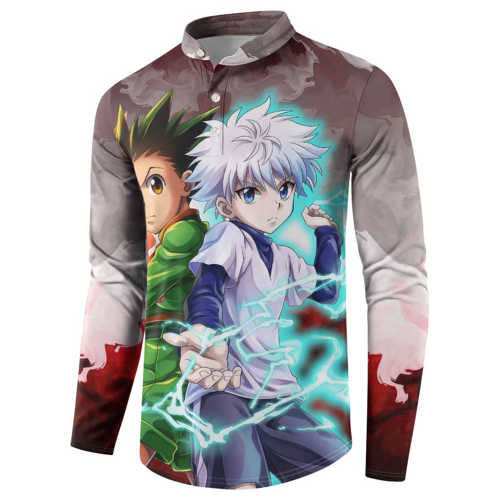 Power Duo Gon & Killua Hunter X Hunter Button Sweatshirt Anime Style
