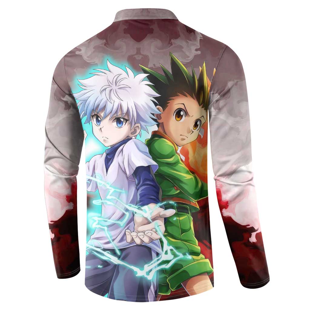 Power Duo Gon & Killua Hunter X Hunter Button Sweatshirt Anime Style
