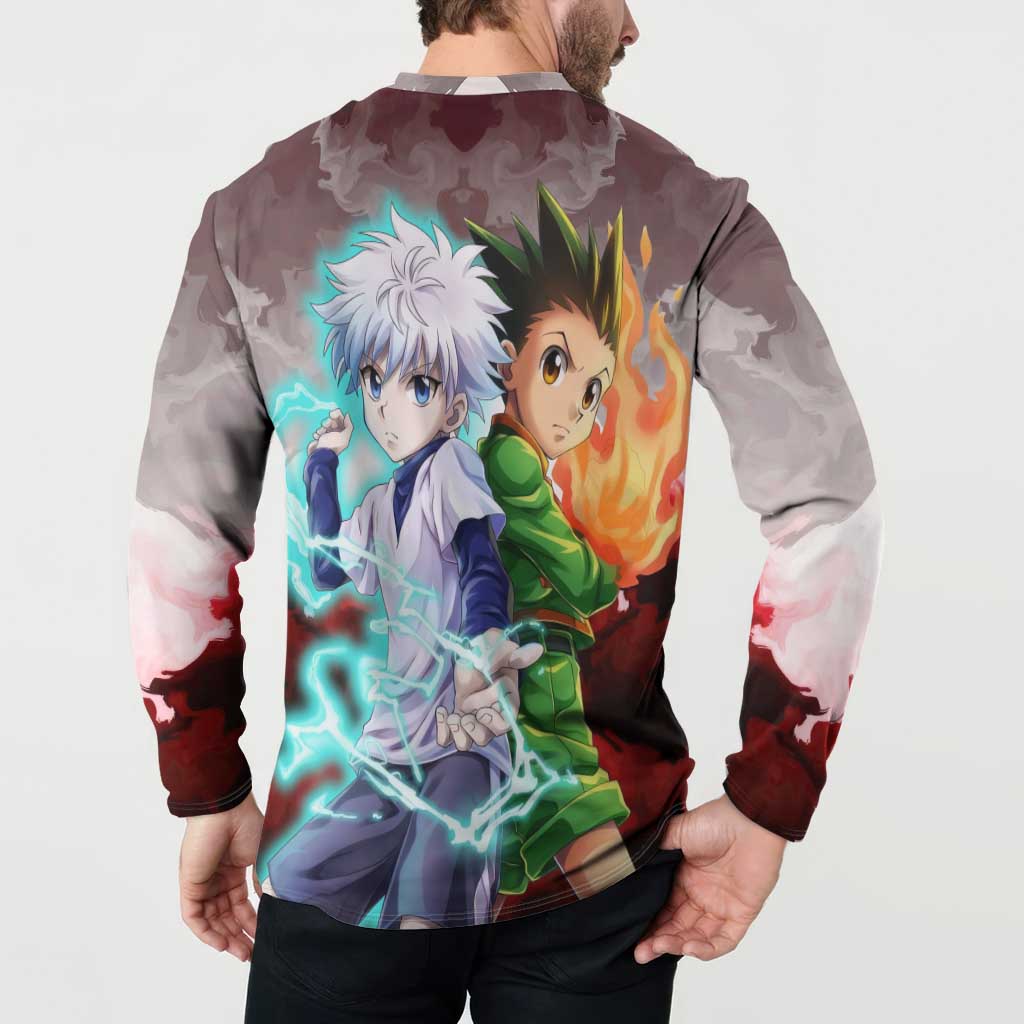 Power Duo Gon & Killua Hunter X Hunter Button Sweatshirt Anime Style